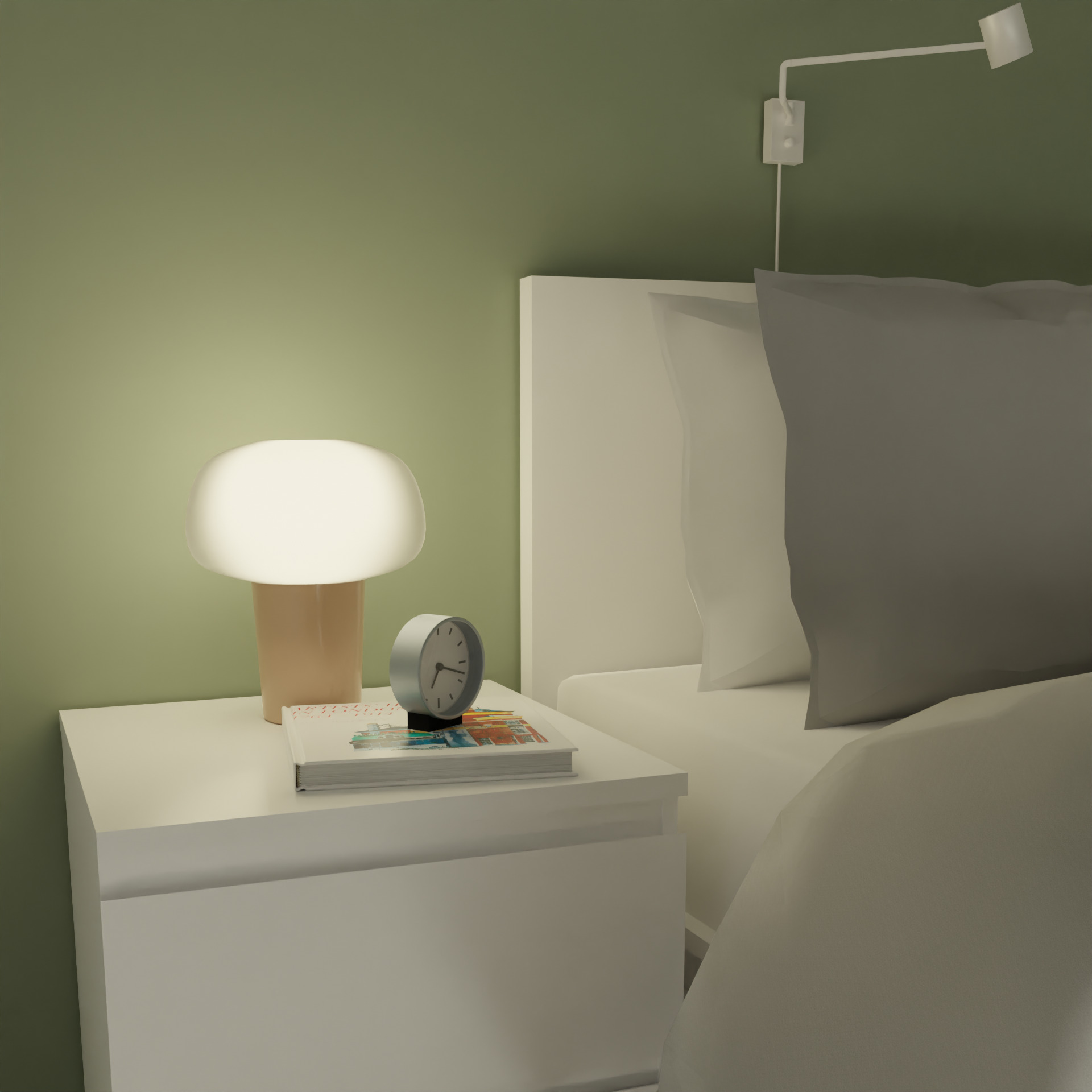 Bed IKEA MALM 3D model_2