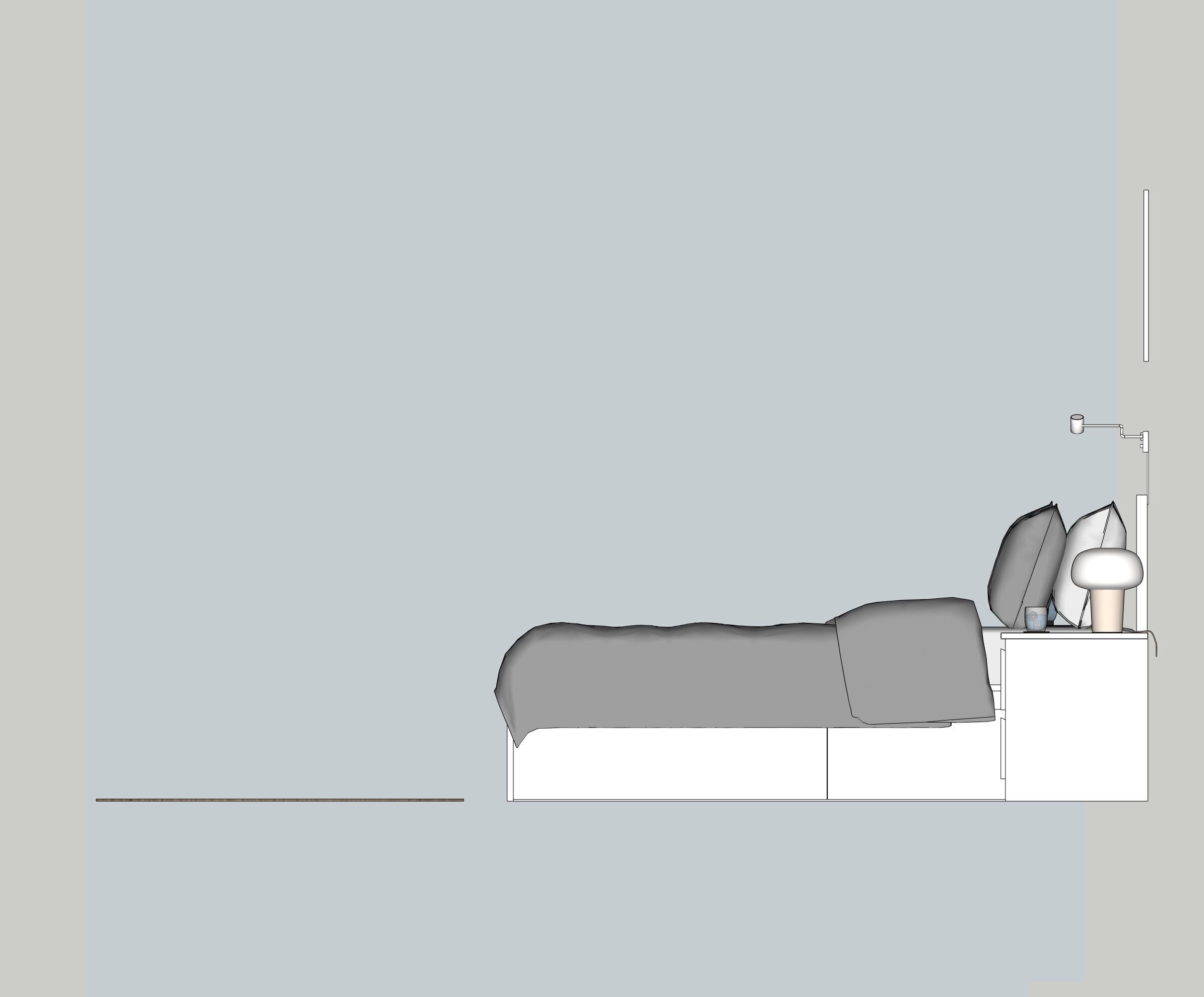 Bed IKEA MALM 3D model_6