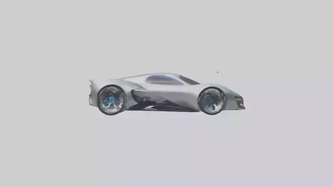 Concept Car with Futuristic Wheel Design model