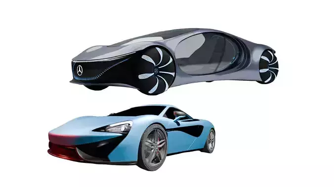 Mercedes-Benz Vision AVTR and 2021 McLaren 570S 3D Model Collection