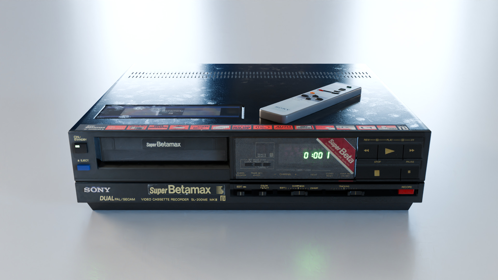 SONY SL-200ME MKIII BETAMAX VIDEO PLAYER AND RECORDER Low-poly 3D model_2