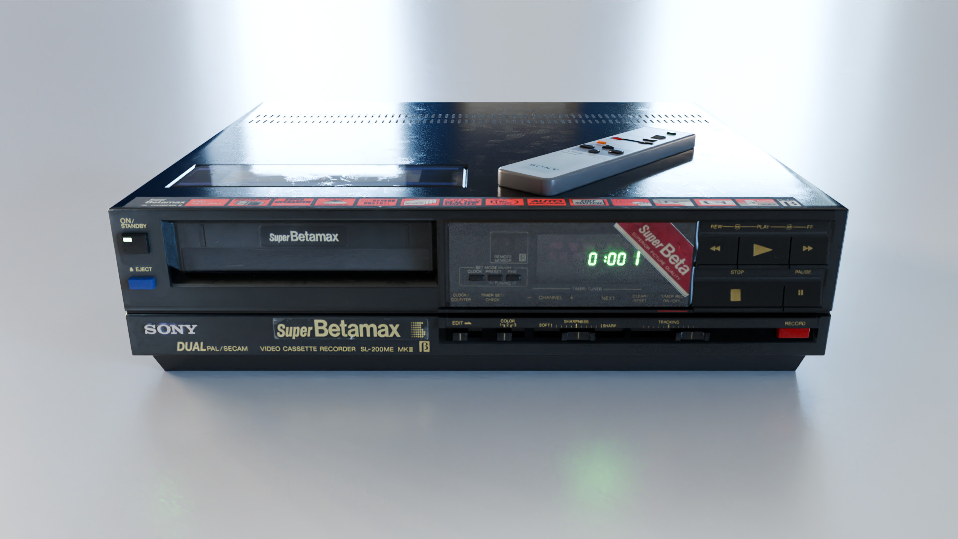SONY SL-200ME MKIII BETAMAX VIDEO PLAYER AND RECORDER Low-poly 3D model_5