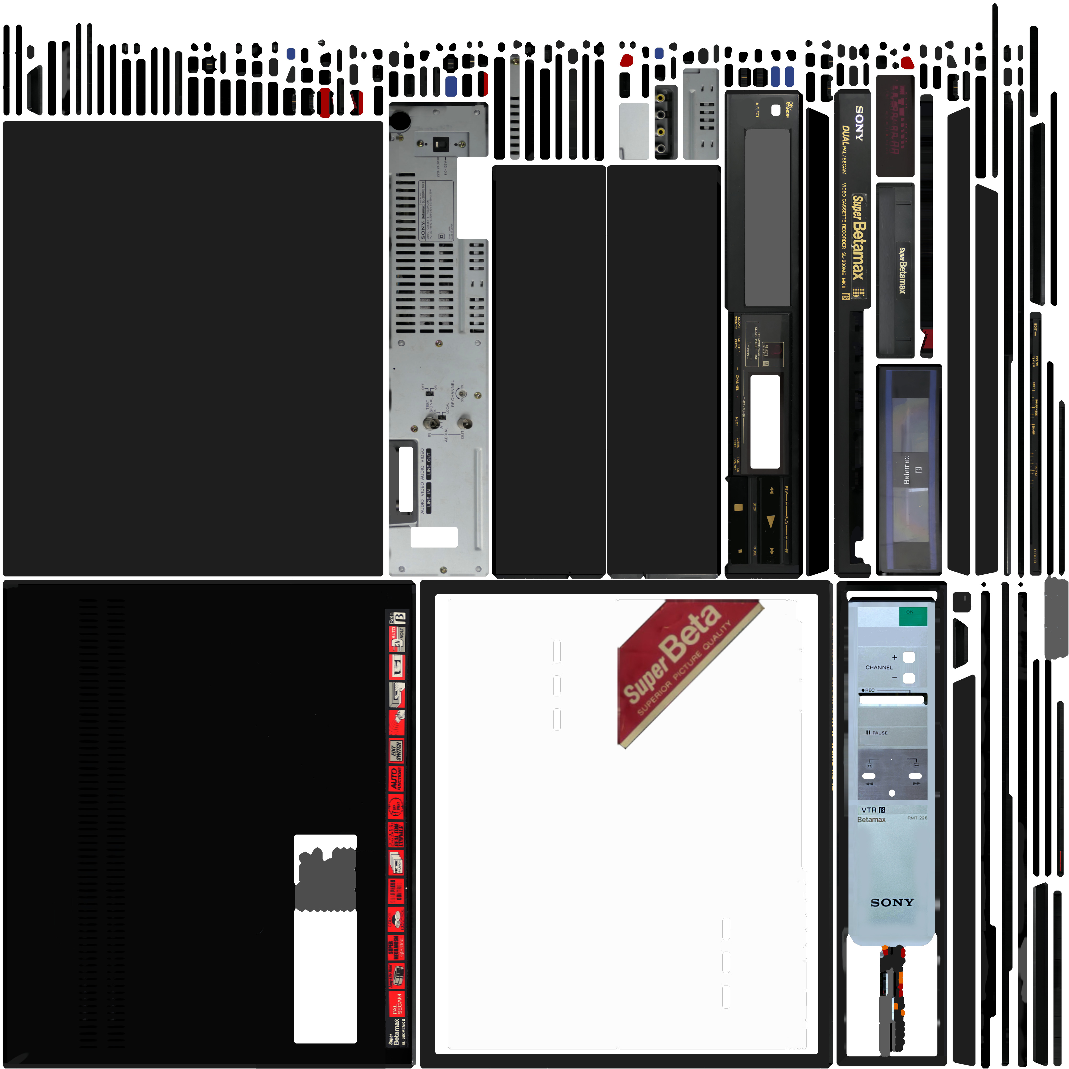 SONY SL-200ME MKIII BETAMAX VIDEO PLAYER AND RECORDER Low-poly 3D model_10