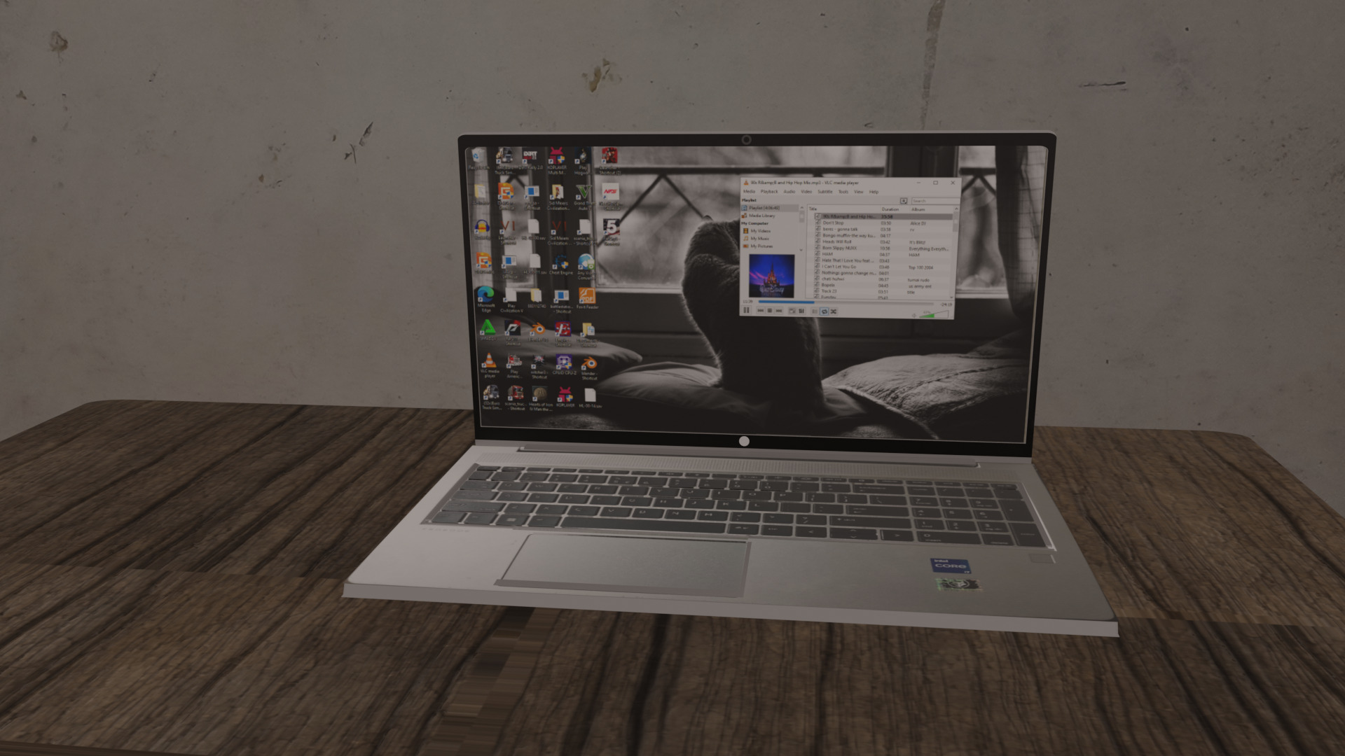 Low poly Hp laptop model 3D model_1