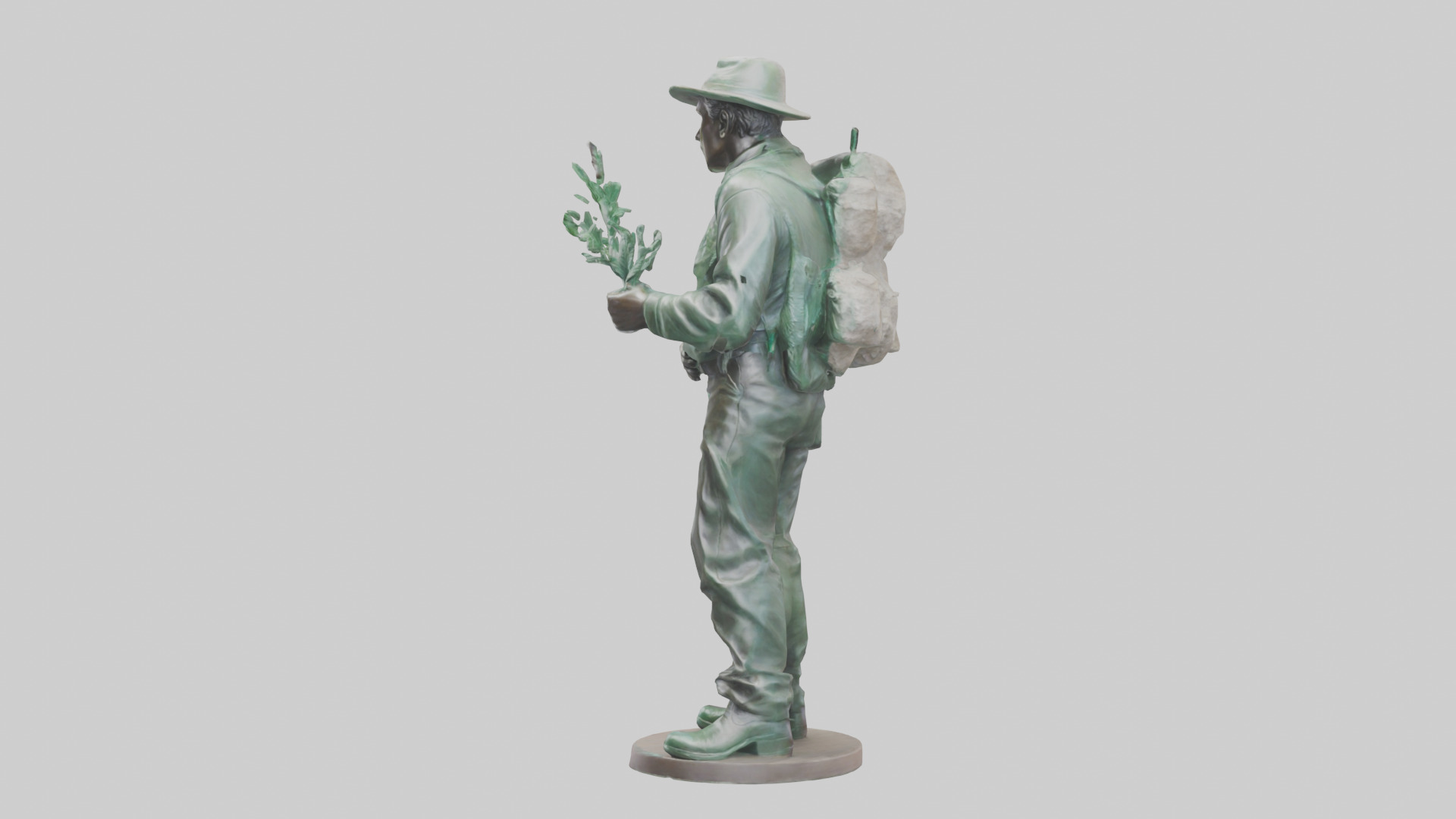 Conservationist Statue model 3D model_8