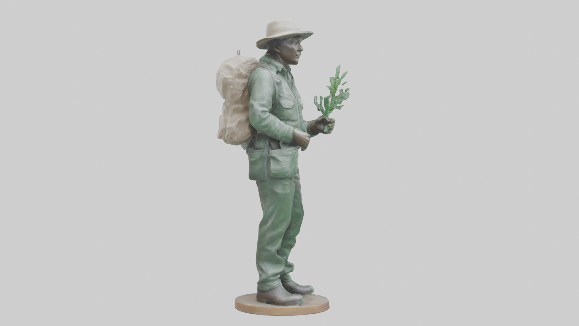 Conservationist Statue model 3D model_2