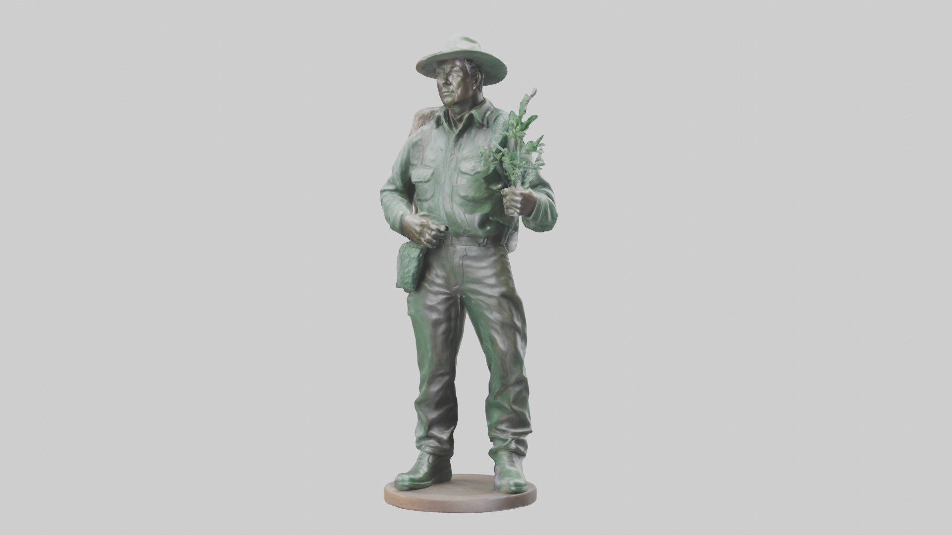 Conservationist Statue model 3D model_7