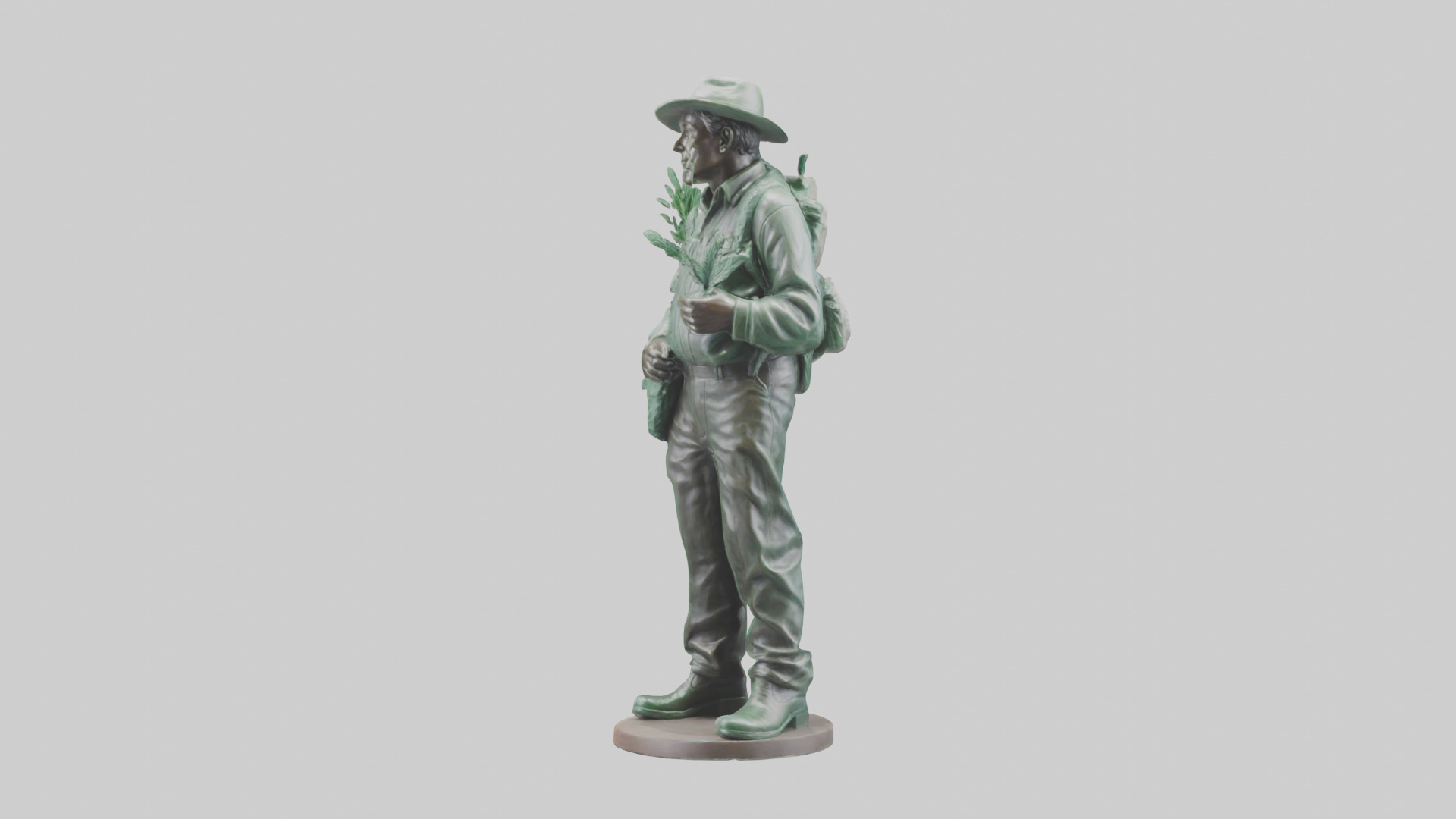 Conservationist Statue model 3D model_9