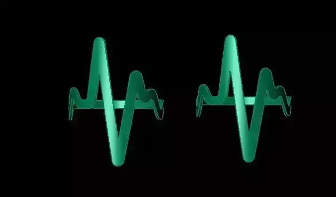 Elegant ECG Heartbeat Ring Band 1gm