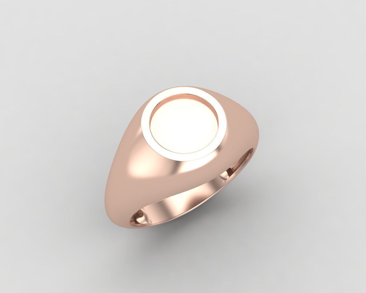signet Ring Base 8mm top in All sizes 154-MWC 3D print model_5