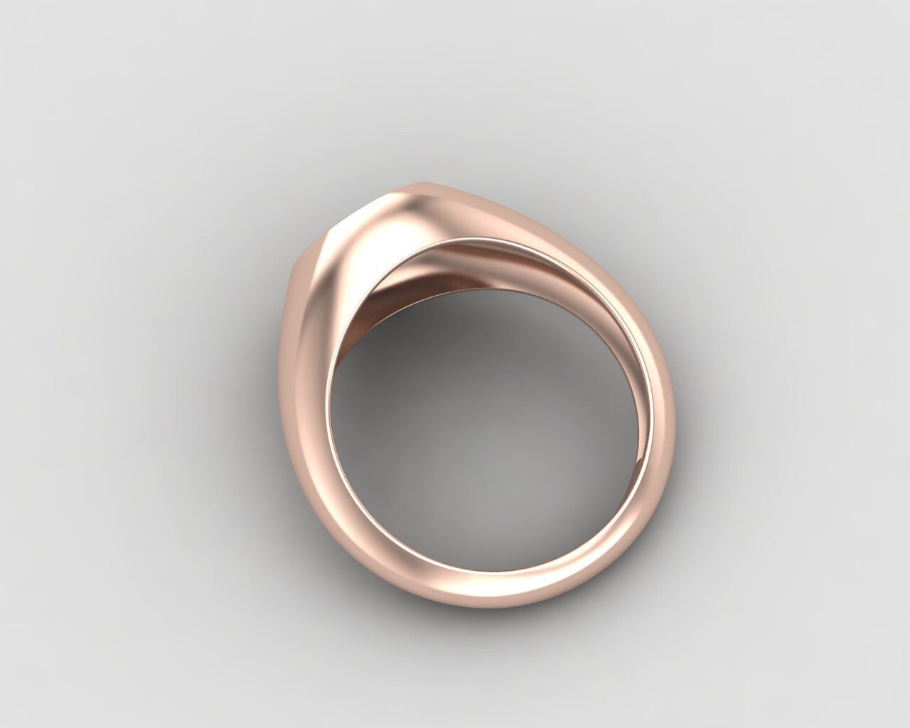 signet Ring Base 8mm top in All sizes 154-MWC 3D print model_10