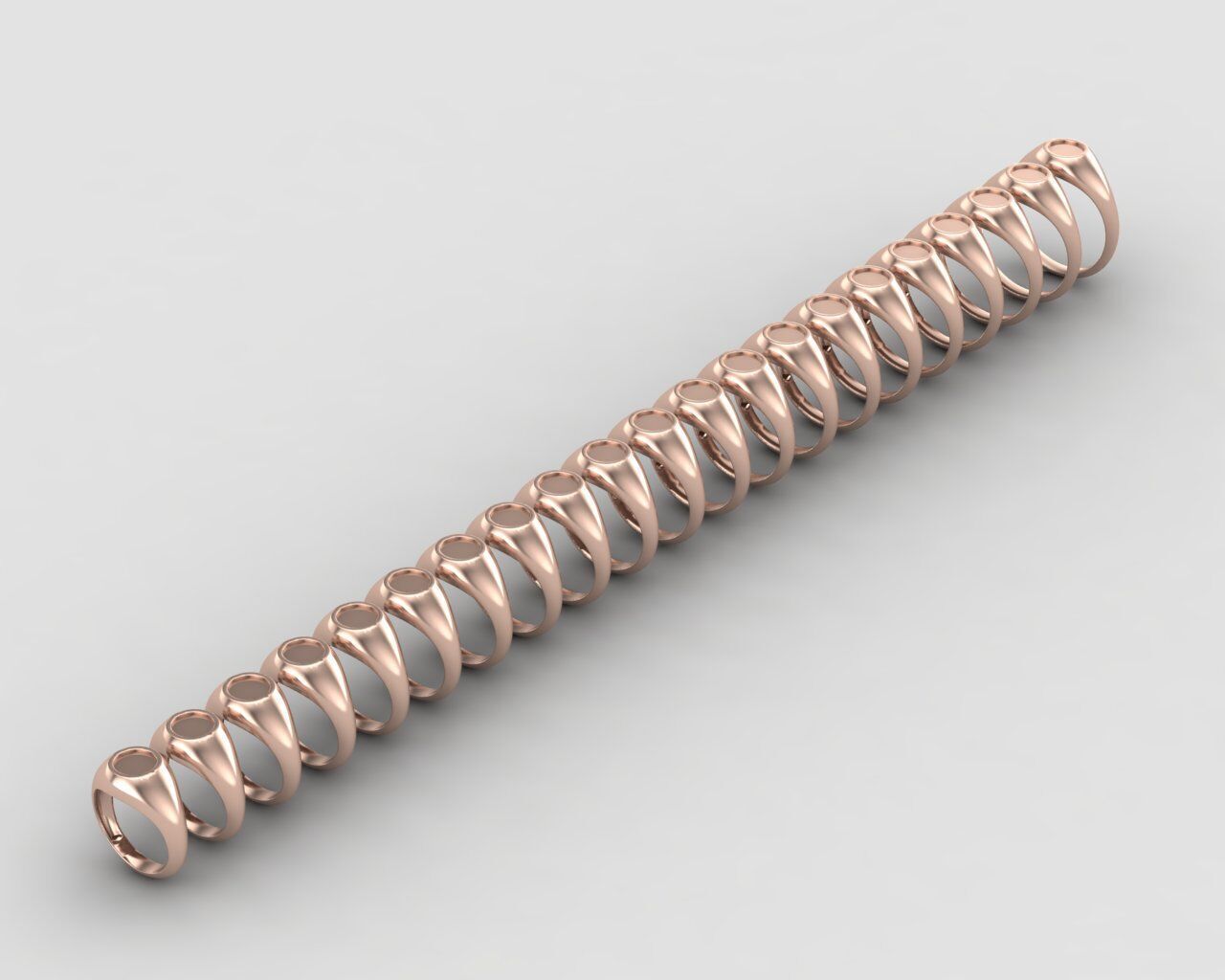 signet Ring Base 8mm top in All sizes 154-MWC 3D print model_13