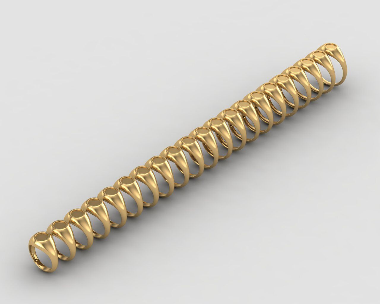 signet Ring Base 8mm top in All sizes 154-MWC 3D print model_15