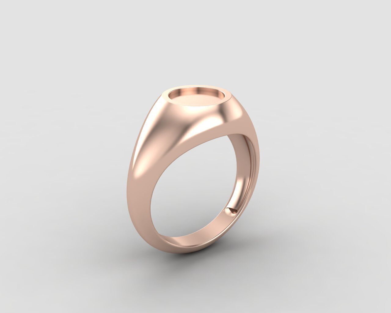 signet Ring Base 8mm top in All sizes 154-MWC 3D print model_4