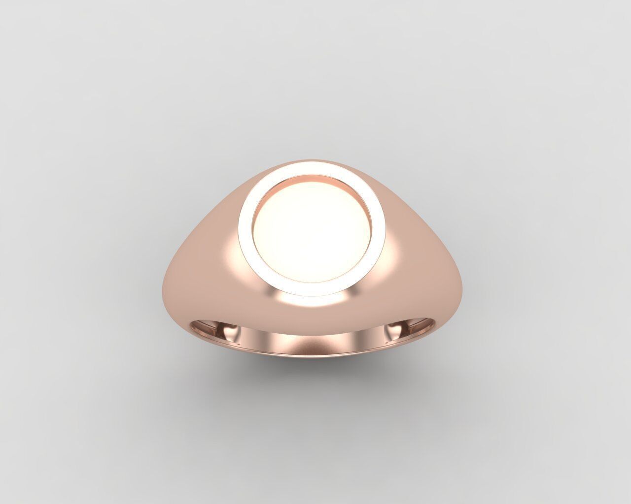 signet Ring Base 8mm top in All sizes 154-MWC 3D print model_6
