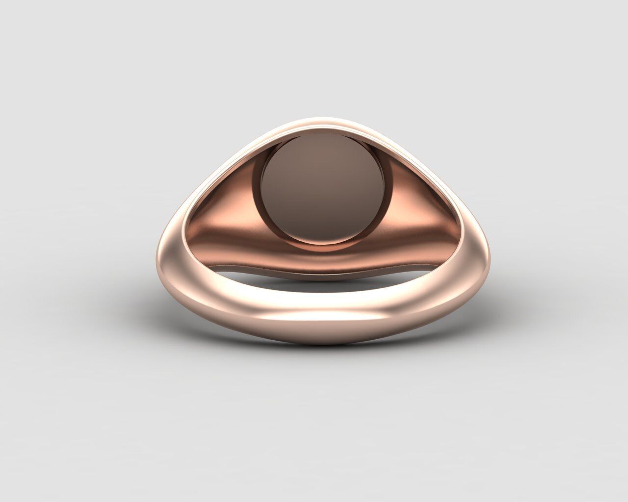 signet Ring Base 8mm top in All sizes 154-MWC 3D print model_9