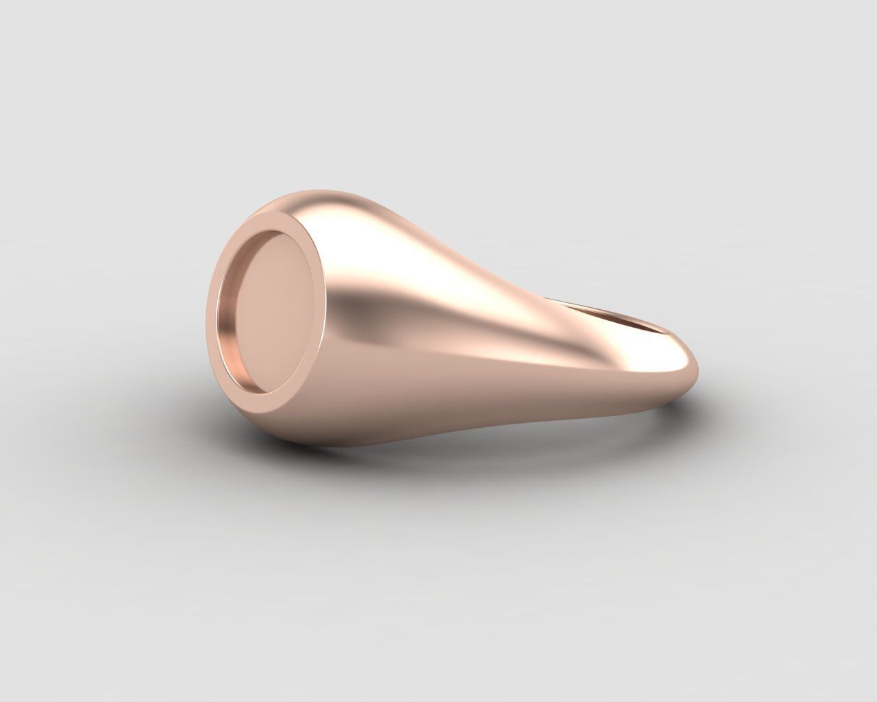 signet Ring Base 8mm top in All sizes 154-MWC 3D print model_8