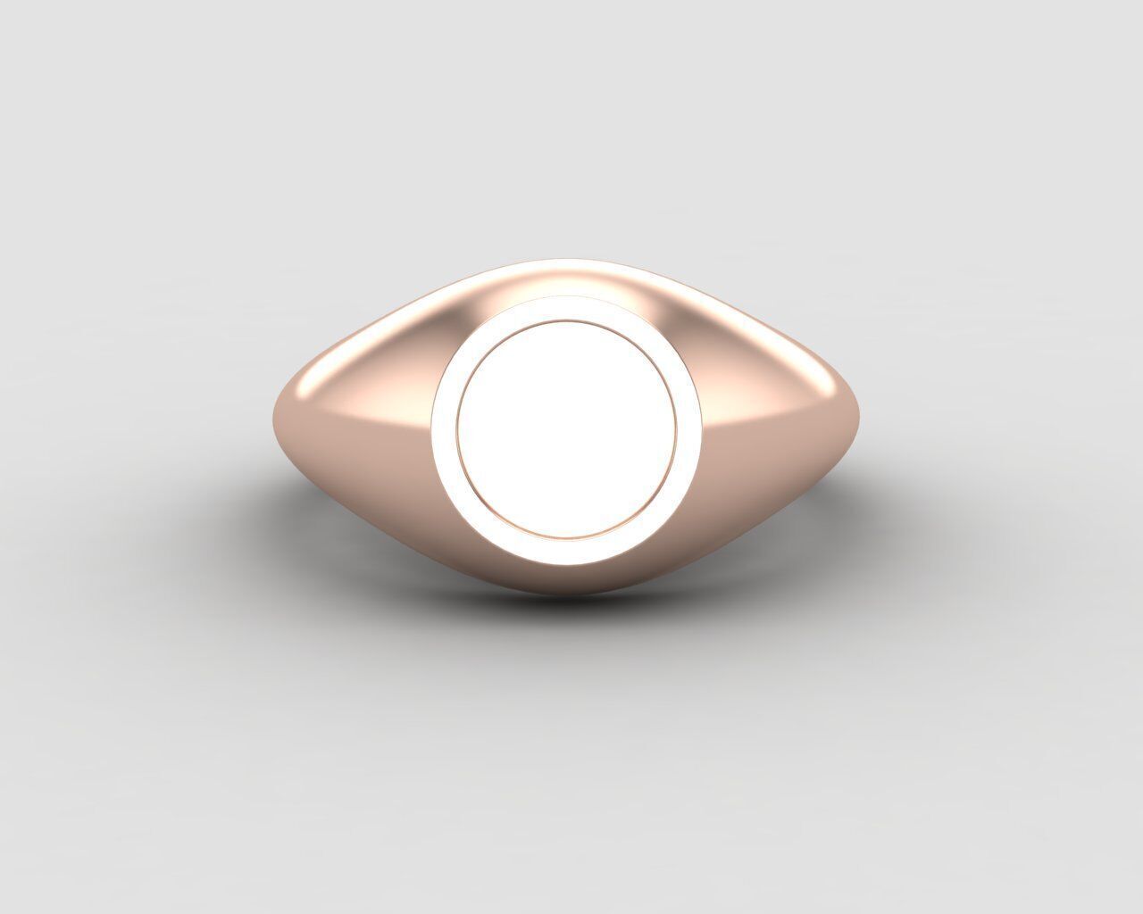 signet Ring Base 8mm top in All sizes 154-MWC 3D print model_7