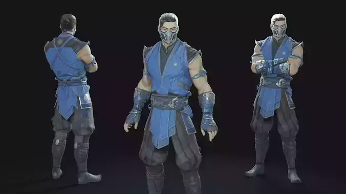 Bi-Han as Sub-Zero low poly Low-poly 3D model
