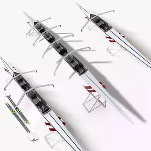 Rowing Boats Pack 3 Single Double Quadruple 3D model