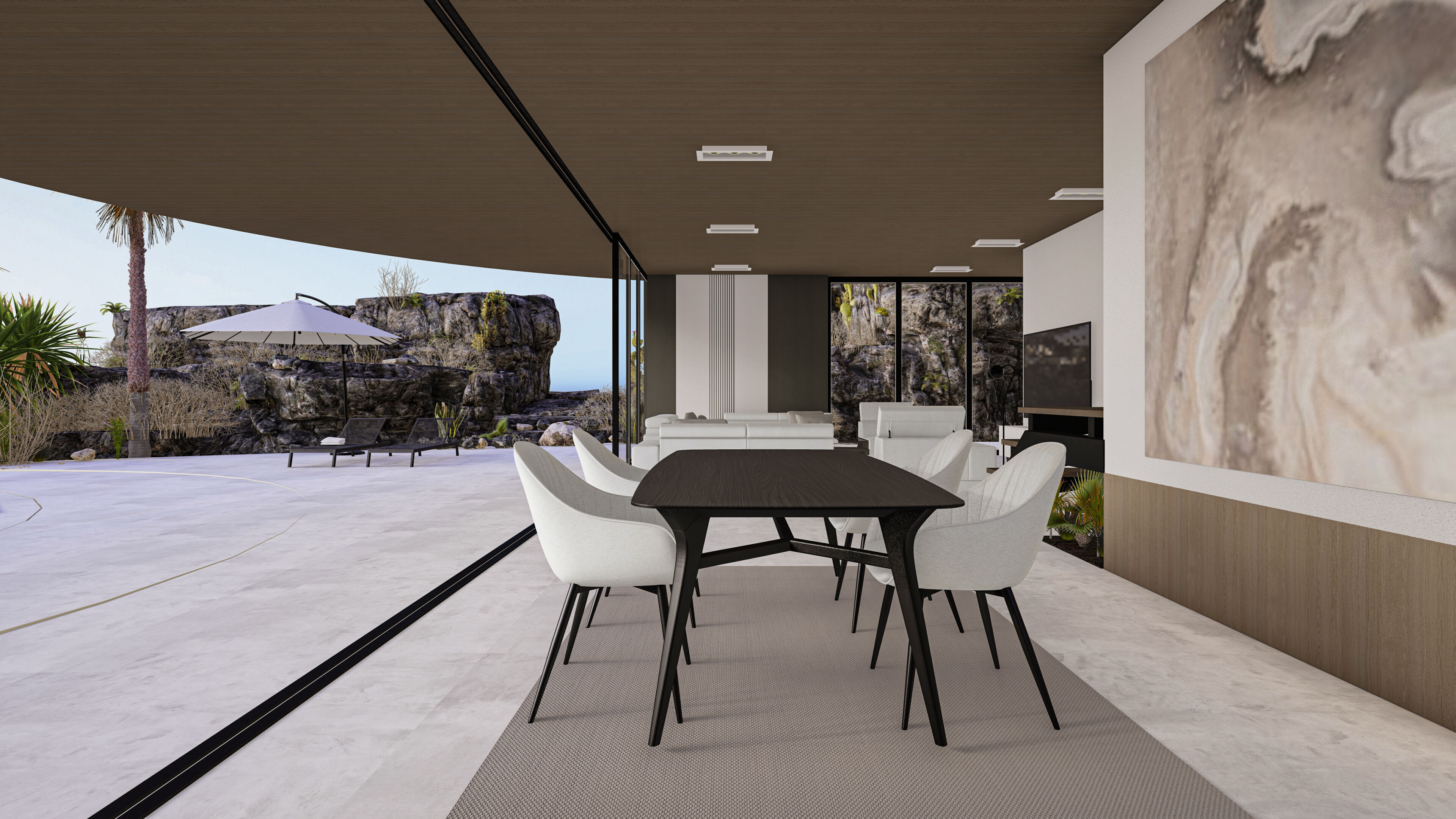 Modern Minimalist Amorphous Villa Complete Lumion Scene 3D model_15