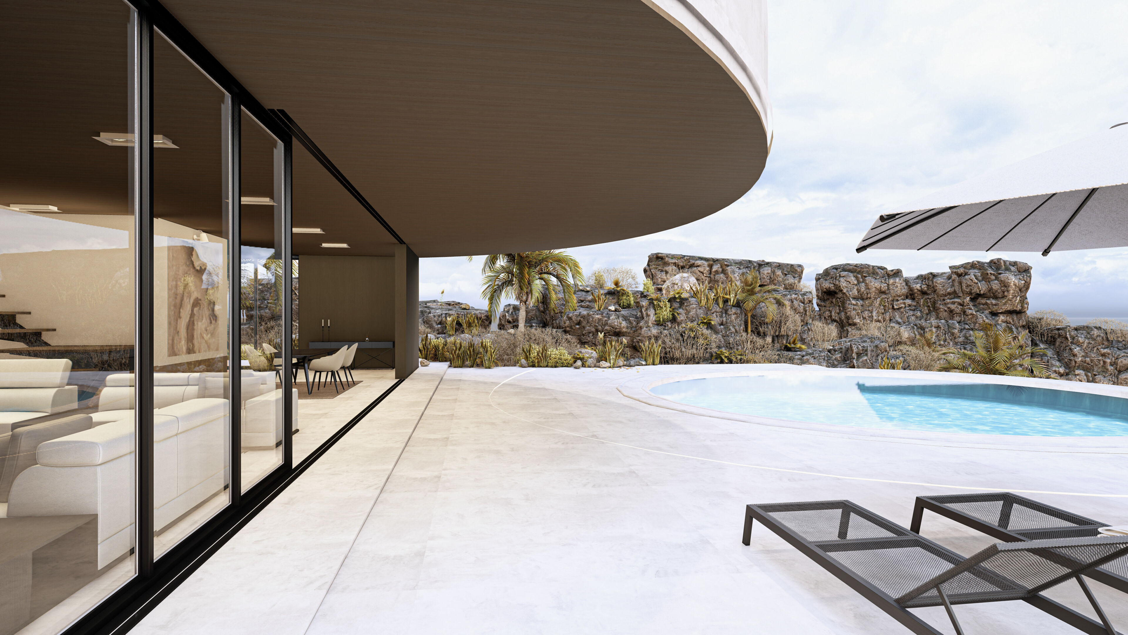 Modern Minimalist Amorphous Villa Complete Lumion Scene 3D model_17