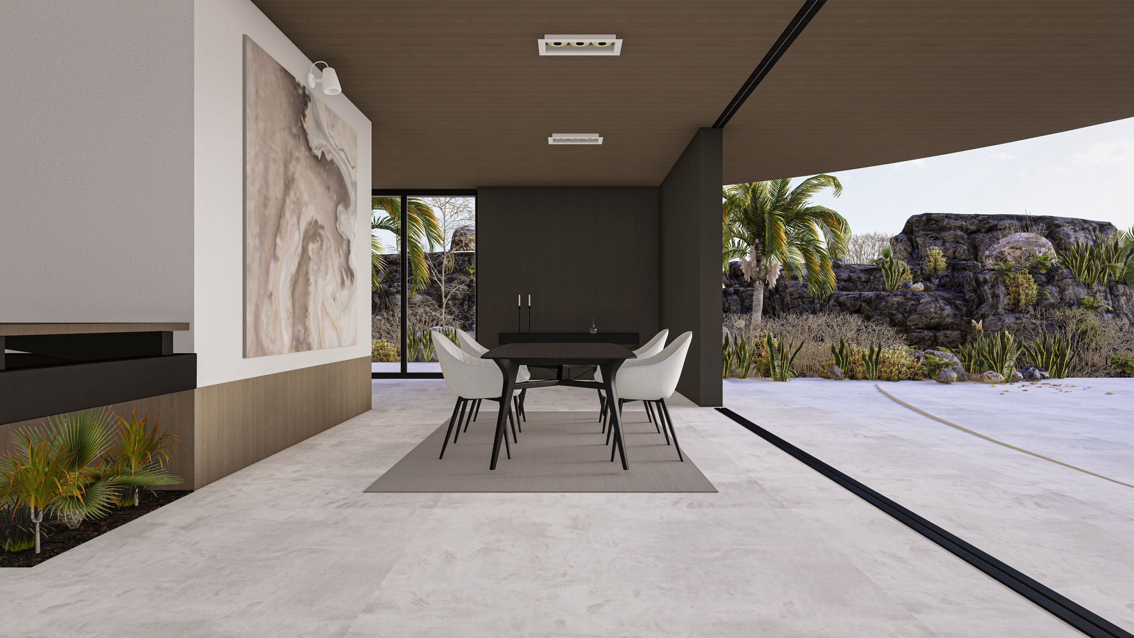 Modern Minimalist Amorphous Villa Complete Lumion Scene 3D model_12