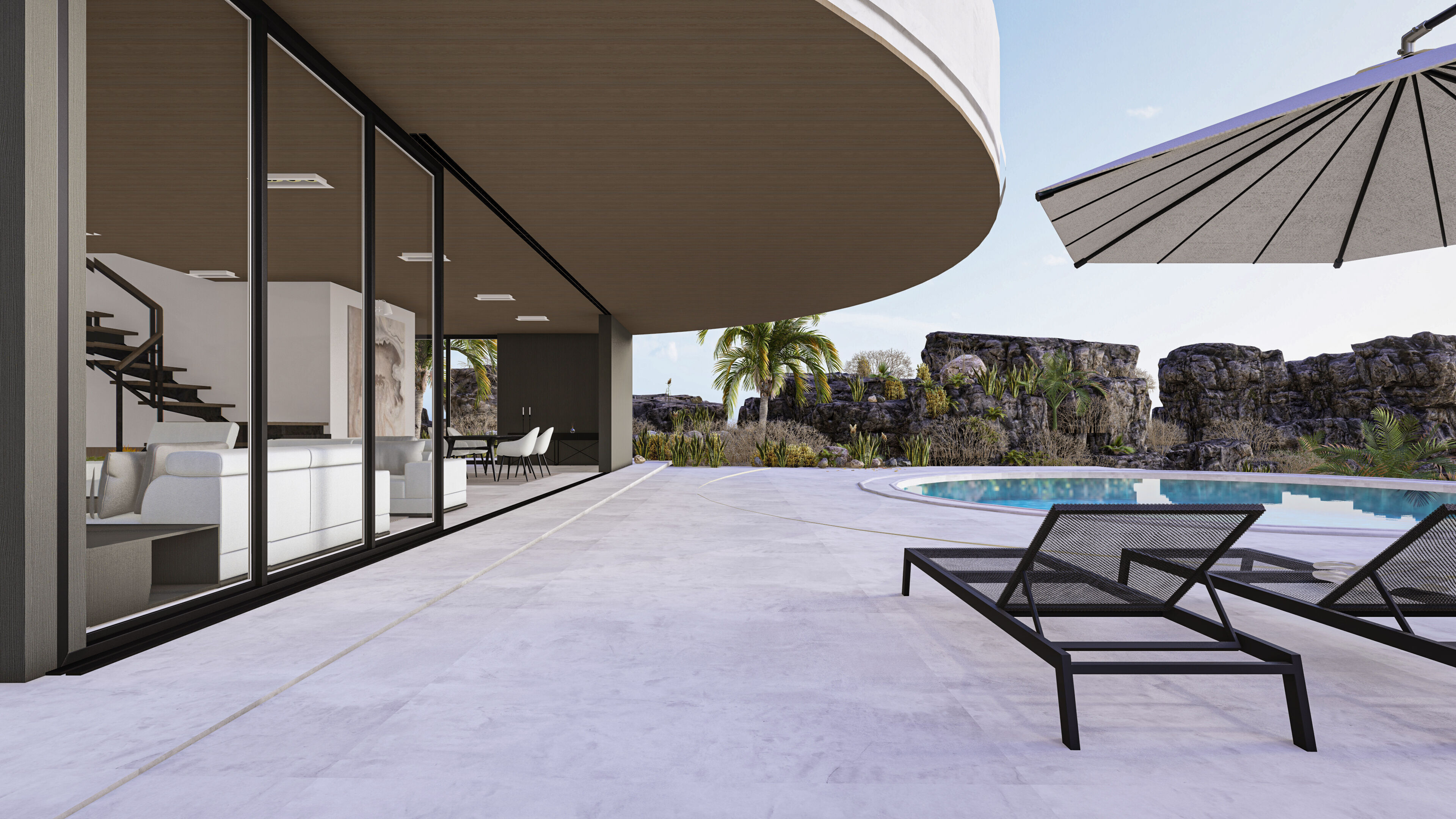 Modern Minimalist Amorphous Villa Complete Lumion Scene 3D model_16