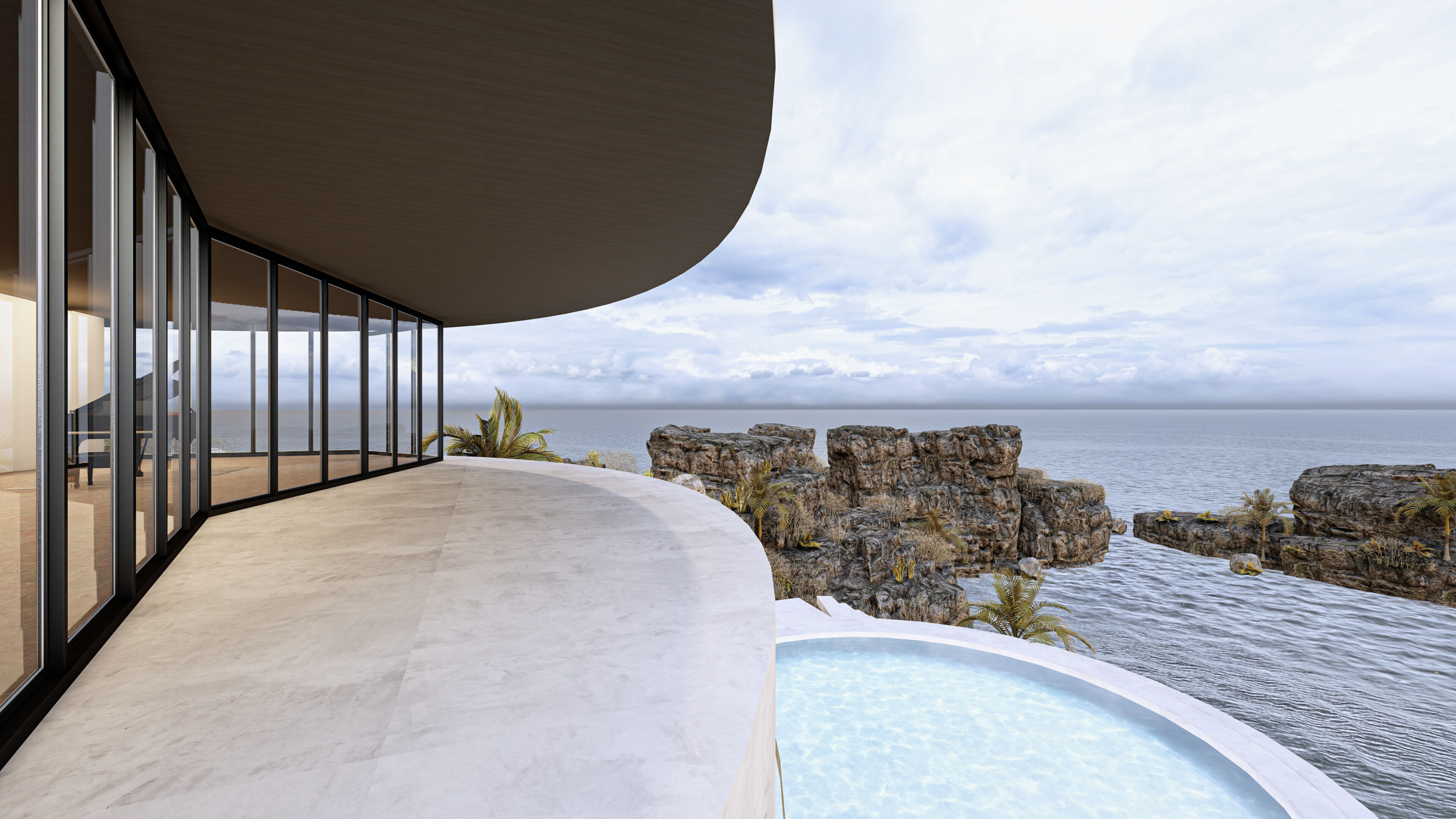 Modern Minimalist Amorphous Villa Complete Lumion Scene 3D model_5