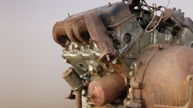 Old Rusty Y-Block V8 Engine Scan 3D model 7