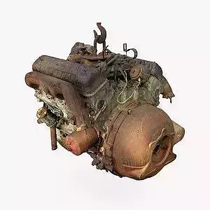 Old Rusty Y-Block V8 Engine Scan
