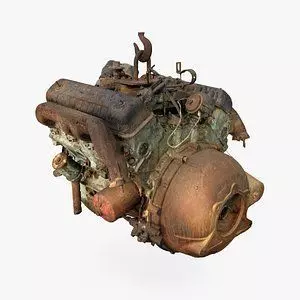 Old Rusty Y-Block V8 Engine Scan 3D model