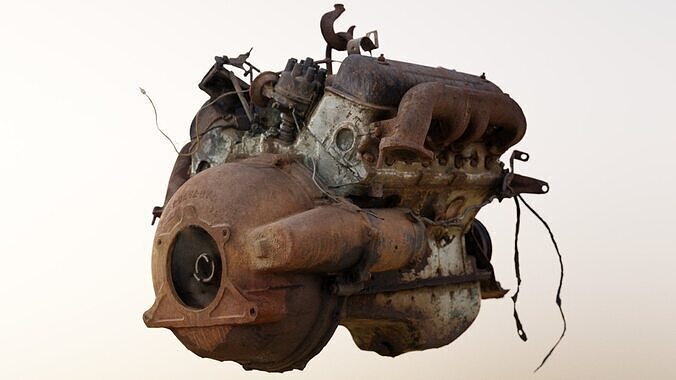 Old Rusty Y-Block V8 Engine Scan 3D model 2