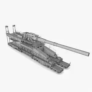 Schwerer Gustav Railway Gun 3D model