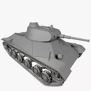 T-50 Soviet light Tank 3D model_0