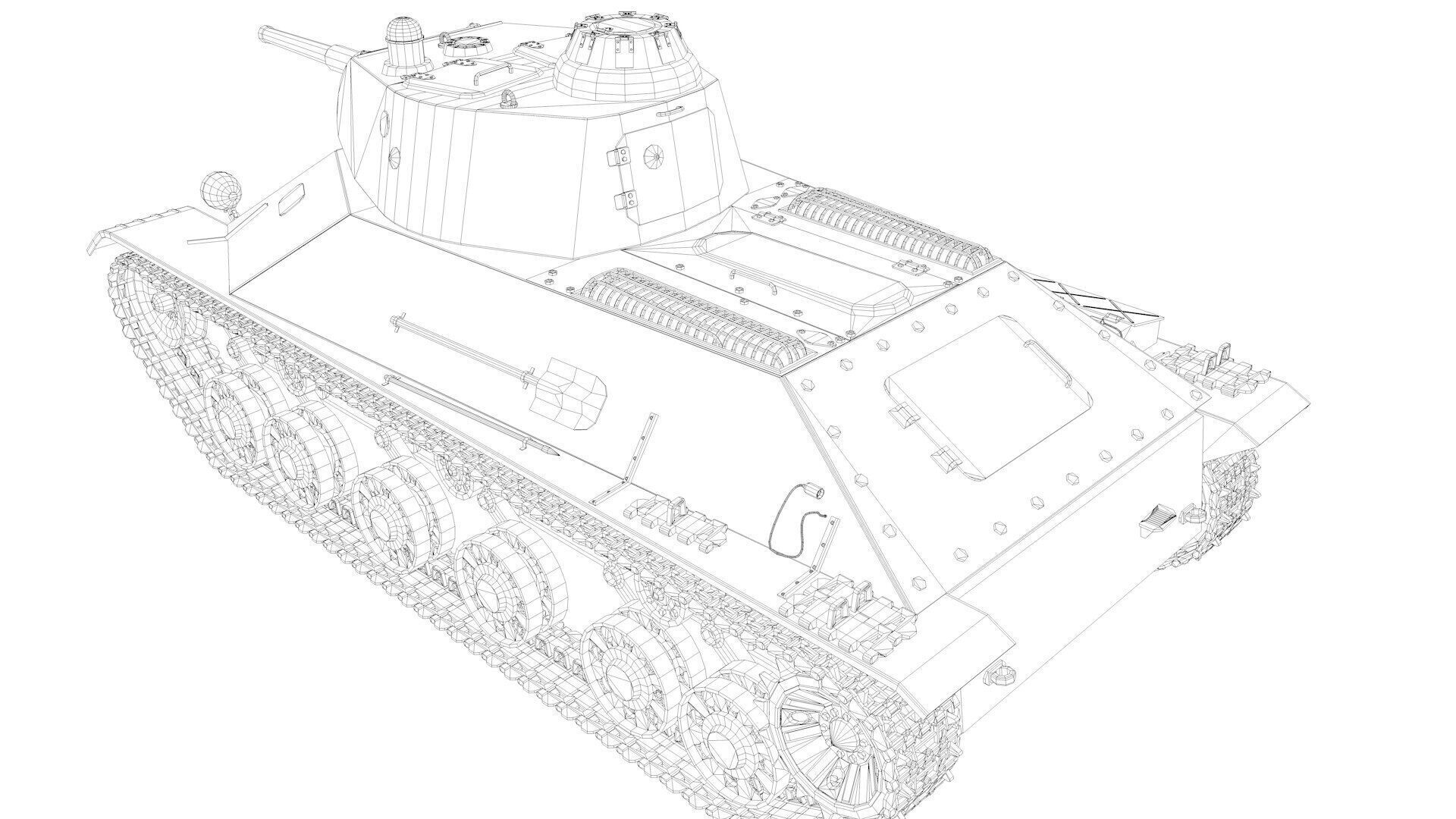 T-50 Soviet light Tank 3D model_15
