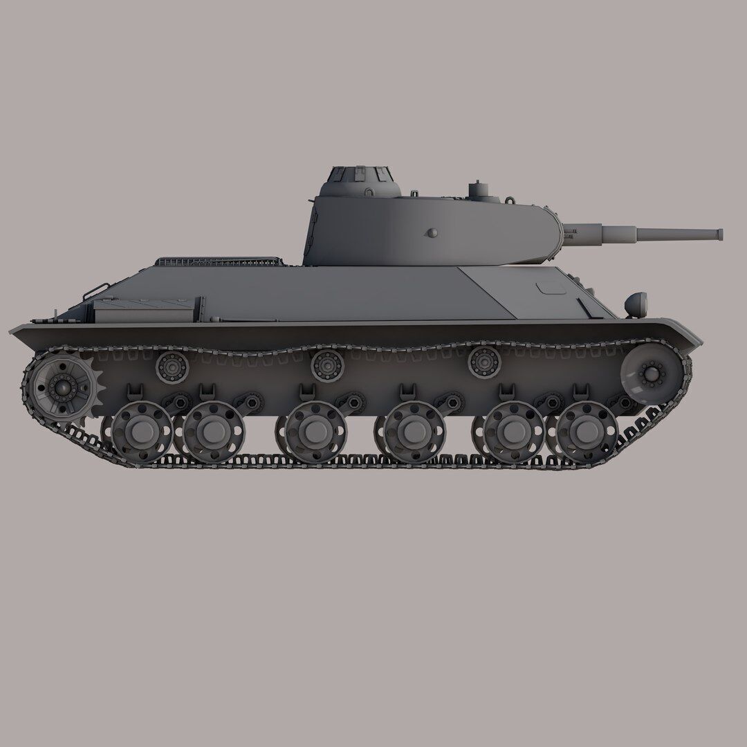 T-50 Soviet light Tank 3D model_11