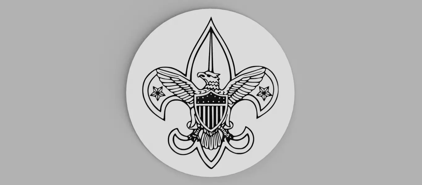 Fleur de Liz world organization of the boy scout eagle Coasters Free 3D print model