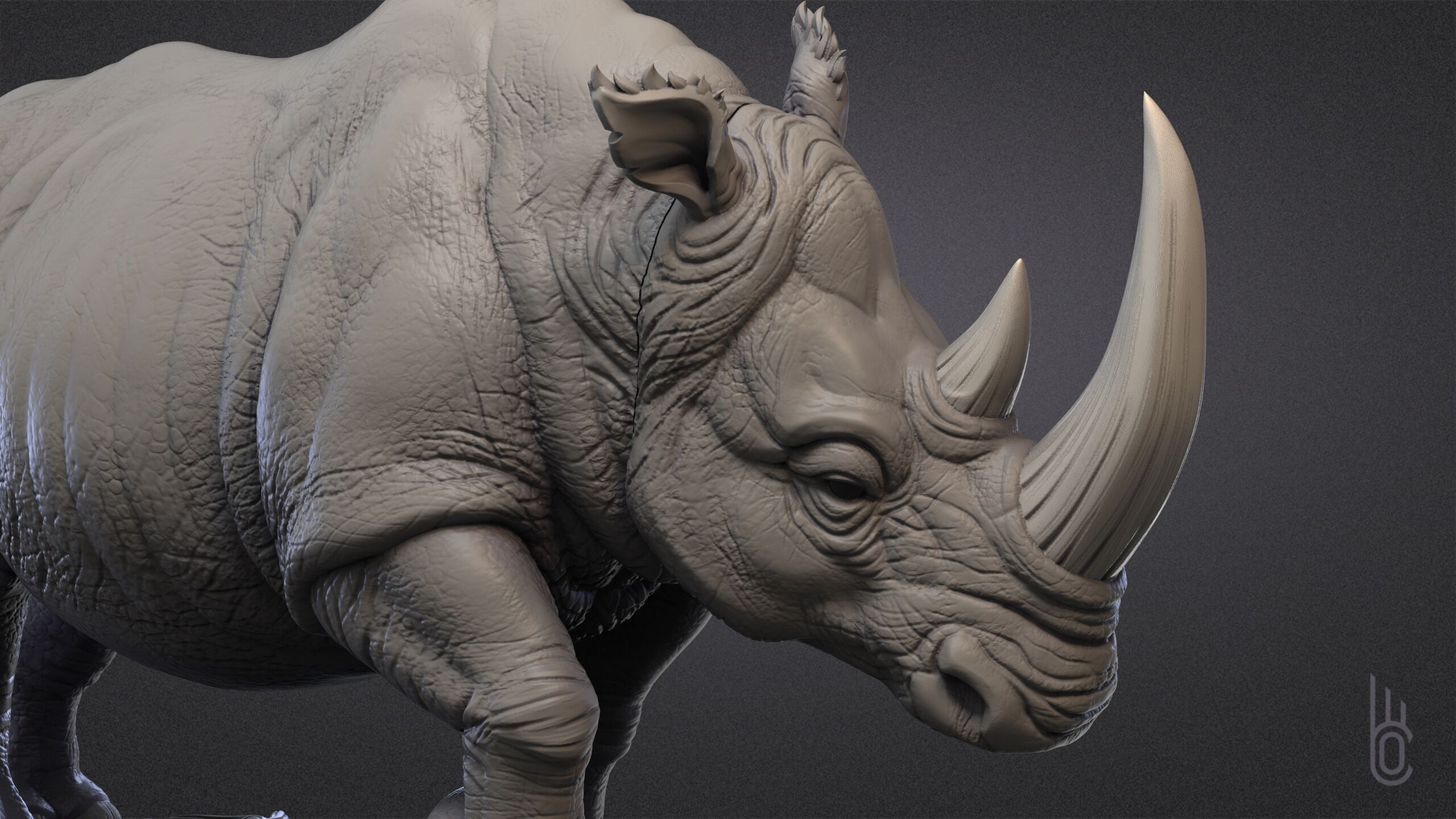 Powerful Rhinoceros 3D print model_3