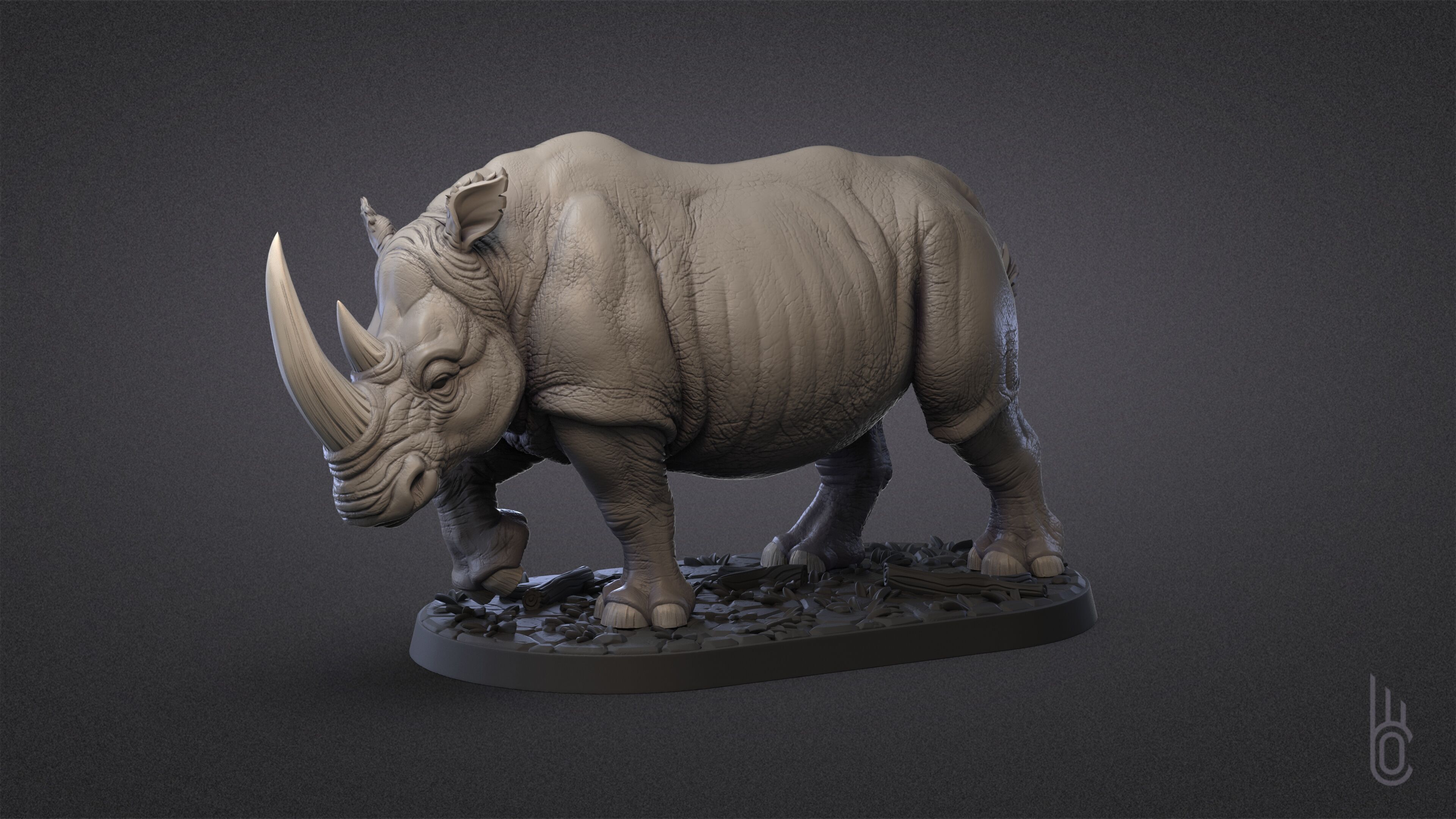 Powerful Rhinoceros 3D print model_6