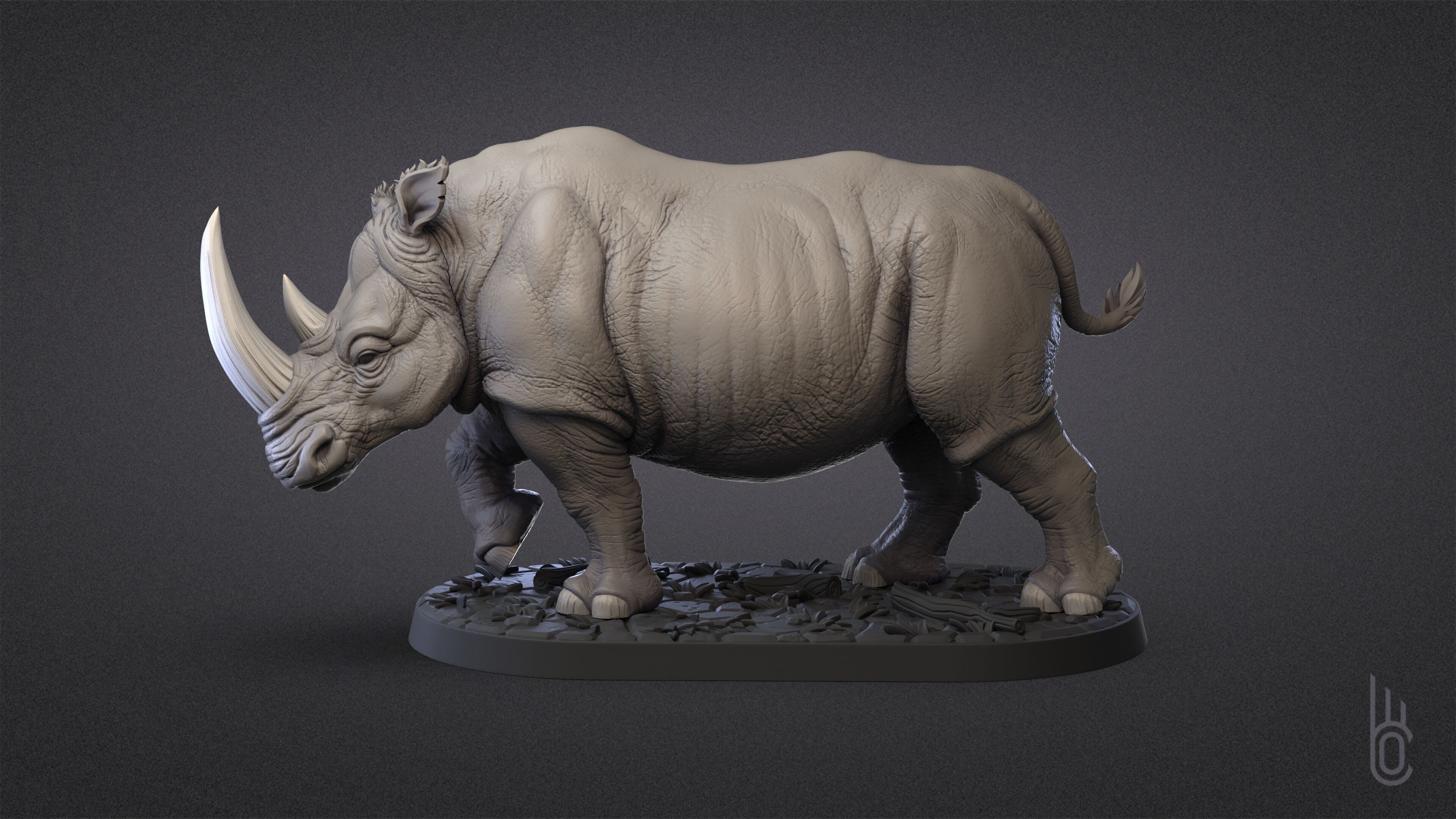 Powerful Rhinoceros 3D print model_9