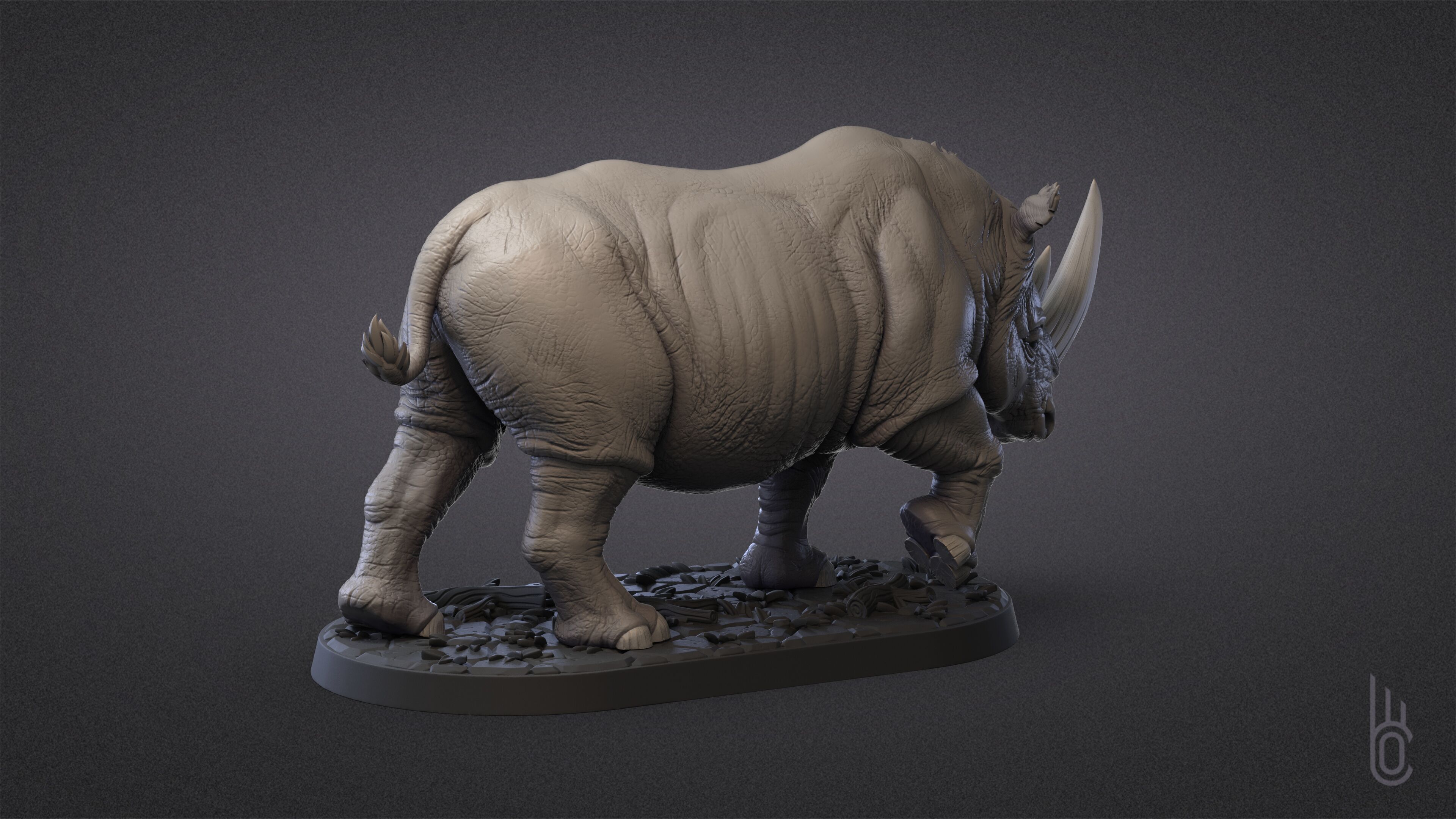 Powerful Rhinoceros 3D print model_7
