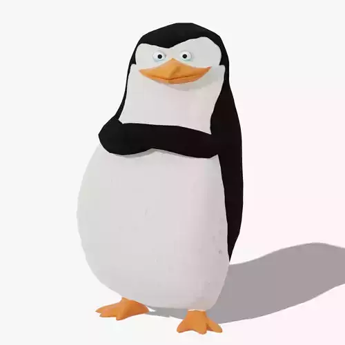 Skipper from Penguins of Madagascar Low-poly 3D model