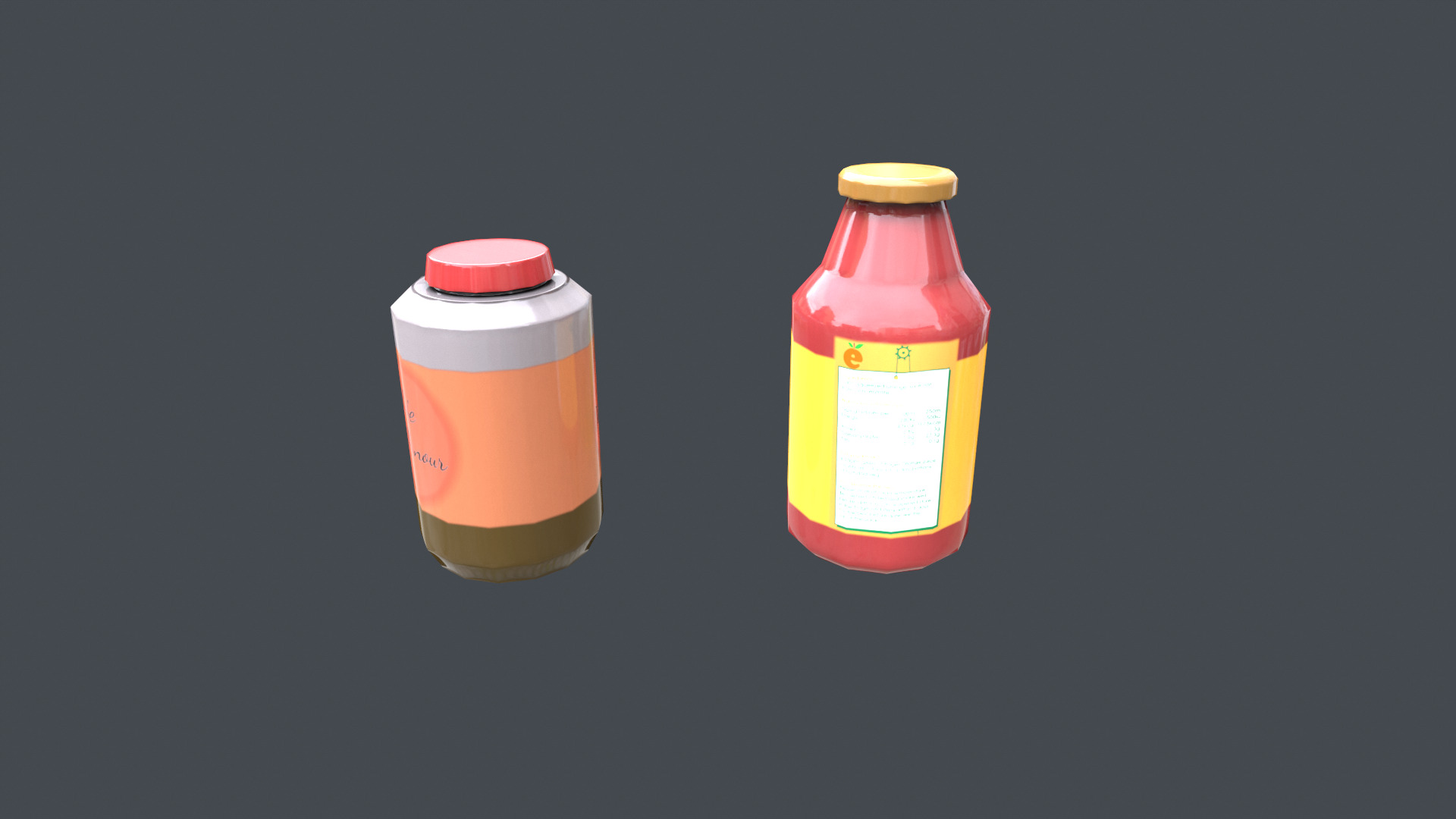Juice bottles Low-poly 3D model_3