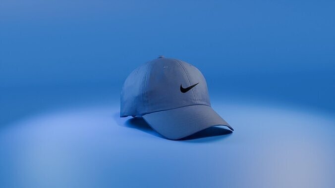 Nike Baseball Cap Blue Low-poly 3D model