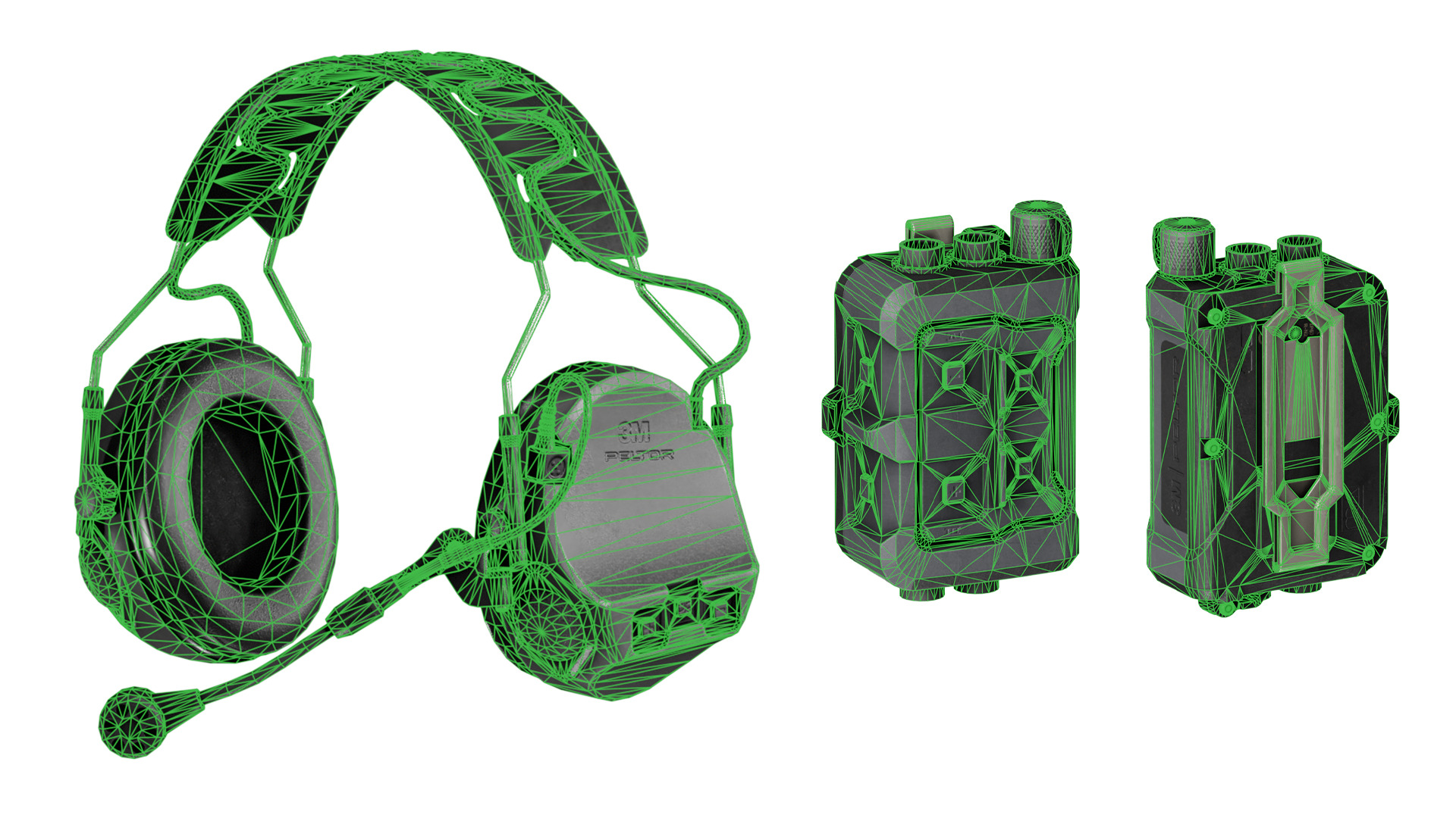 3M PELTOR COMTAC VII Low-poly 3D model_9