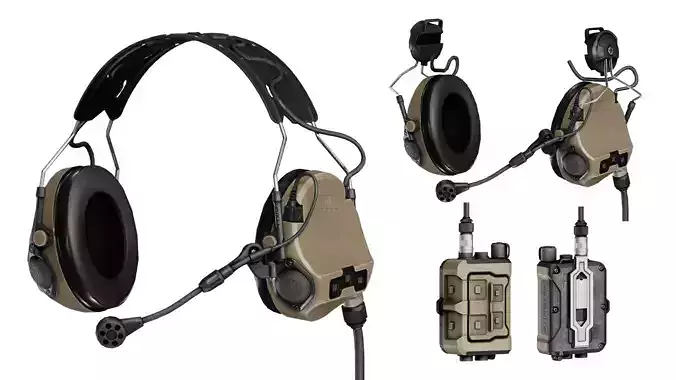 3M PELTOR COMTAC VII Low-poly 3D model