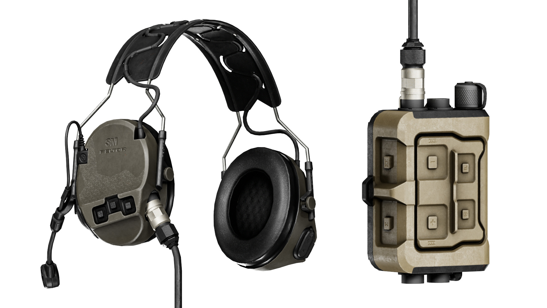 3M PELTOR COMTAC VII Low-poly 3D model_2