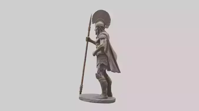 Courageous Warrior with Spear Statue model