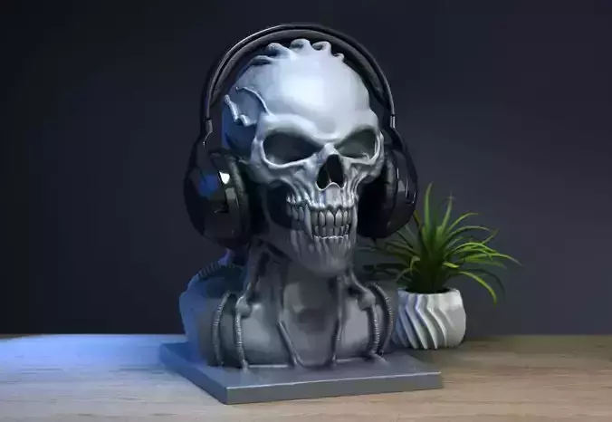 Robot skull human Headphone Stand 3D print model